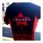 Various jerseys were for sale at the packet pickup.