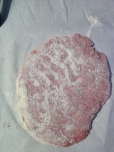 Flattened and dusted. 