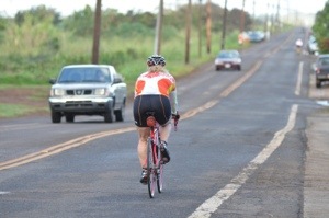 Launching. I prefer you have this view of me if we are riding bikes together. 