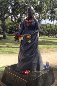 Queen Kapiolani. Many events begin and end at her park between Waikiki and Diamond Head. 