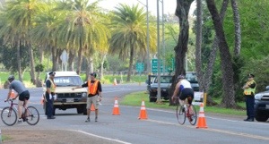 Finishing the bike leg.