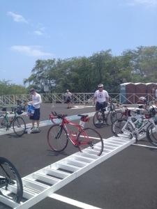 The Red Firecracker at rest in the rack, the day before. 
