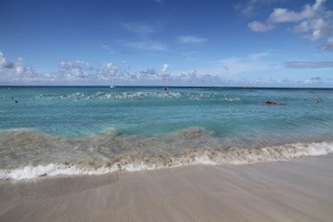 Waves wash away our footprints. 