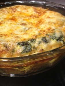 Golden and bubbly quiche. 