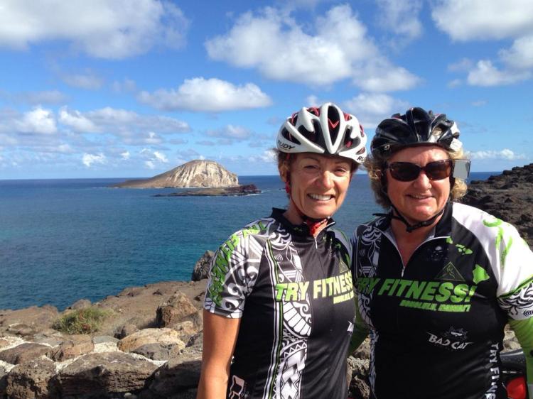 Lori and I in our TryFitness kits. 