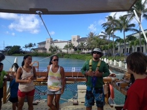 Crew members talk about life on the Hokule'a.