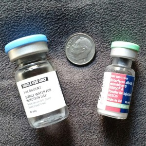 The cocktail ingredients for my injection. 